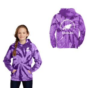 Adams Middle School Spirit Wear 2024-25 On Demand-Youth Tie-Dye Pullover Hooded Sweatshirt