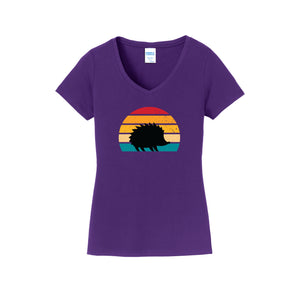 Holly Grove Elementary Spirit Wear On Demand 2024/25-Womens Fan Favorite V-Neck Tee Stripe