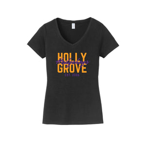 Holly Grove Elementary Spirit Wear On Demand 2024/25-Womens Fan Favorite V-Neck Tee Typographic