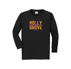 Holly Grove Elementary Spirit Wear On Demand 2024/25-Youth Unisex Long Sleeve Tee Typographic