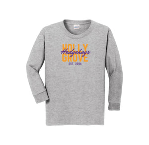 Holly Grove Elementary Spirit Wear On Demand 2024/25-Youth Unisex Long Sleeve Tee Typographic