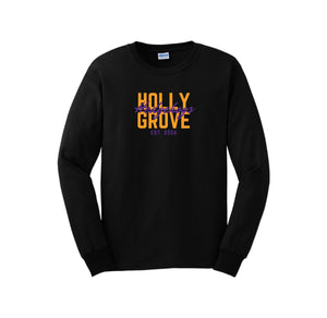 Holly Grove Elementary Spirit Wear On Demand 2024/25-Adult Unisex Long Sleeve Tee Typographic