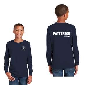 Patterson Elementary Spirit Wear 2024-25 On Demand Store-Youth Unisex Long Sleeve Tee Front & Back