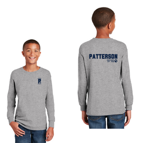 Patterson Elementary Spirit Wear 2024-25 On Demand Store-Youth Unisex Long Sleeve Tee Front & Back