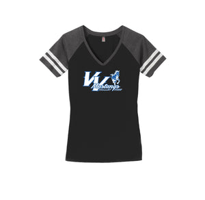 Valley View Elementary Spirit Wear 2024/25 On - Demand Store-Womens Premium Game V-Neck Tee Mustang