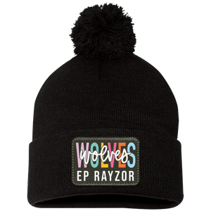 EP Rayzor-SP15 Pom Pom Knit Cap - Rectangle Patch Colorful