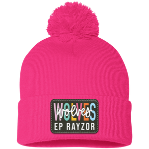 EP Rayzor-SP15 Pom Pom Knit Cap - Rectangle Patch Colorful