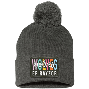 EP Rayzor-SP15 Pom Pom Knit Cap - Rectangle Patch Colorful