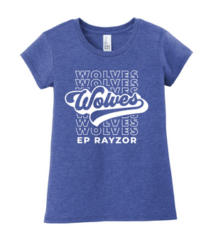 EP Rayzor-Girls Youth Premium Tee On-Demand Wolves Repeating