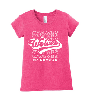 EP Rayzor-Girls Youth Premium Tee On-Demand Wolves Repeating