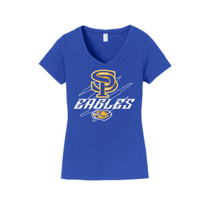 San Pasqual High School-Womens Fan Favorite V-Neck Tee On-Demand Claw Eagles