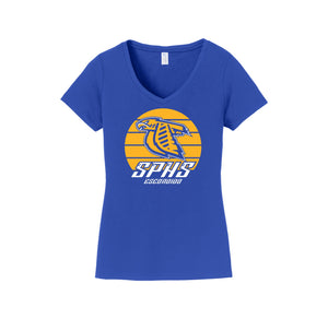 San Pasqual High School-Womens Fan Favorite V-Neck Tee On-Demand Circle Logo