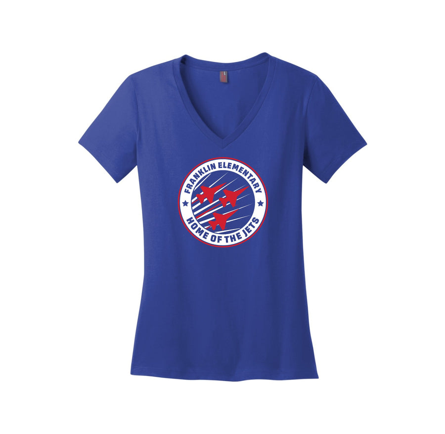 Benjamin Franklin-District Womens Perfect Weight V-Neck Tee On-Demand