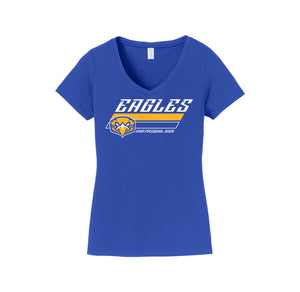 San Pasqual High School-Womens Fan Favorite V-Neck Tee On-Demand Stripes Logo