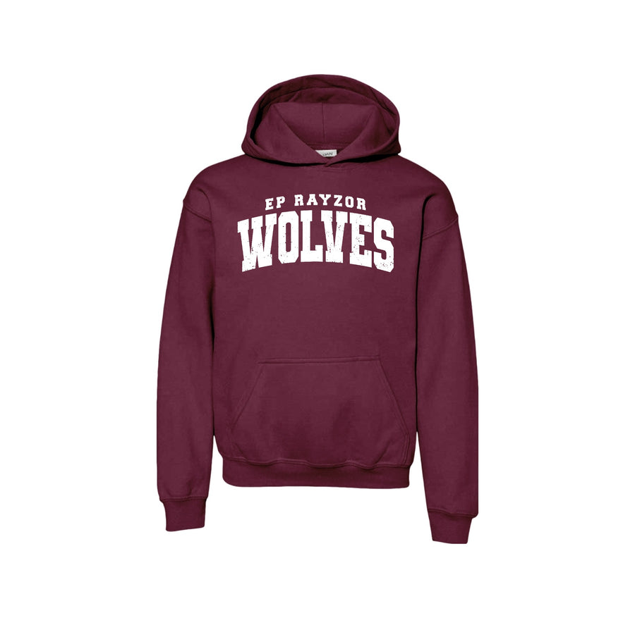 EP Rayzor-Youth Unisex Hoodie On-Demand Wolves Text Logo