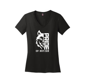 EP Rayzor-District Womens Perfect Weight V-Neck Tee On-Demand Wolf Face