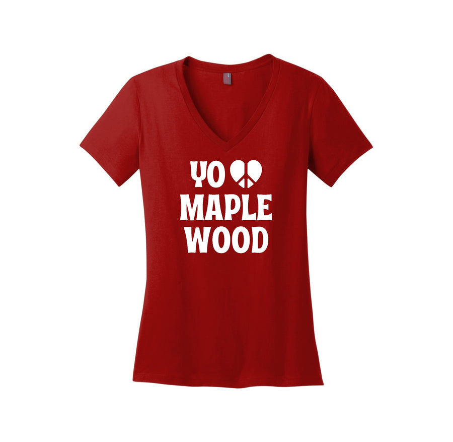 Maplewood Elementary Spirit Wear 2023-24 On-Demand-District Womens Perfect Weight V-Neck Tee YoLove Design