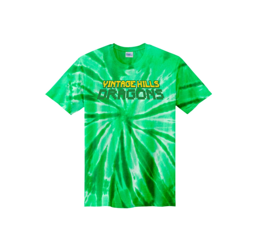 Vintage Hills Spirit Wear 2024-25 On Demand Store-Youth Unisex Tie-Dye Shirt Typographic Design