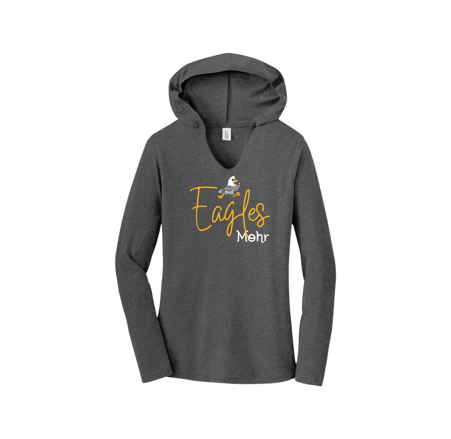 Mohr-Womens Premium Perfect Tri Long Sleeve Hoodie On-Demand Cursive Font