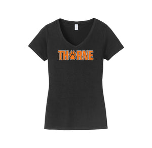 Thorne Middle School Spirit Wear 2024/25 On Demand Store-Women's Fan Favorite V-Neck Tee On-Demand