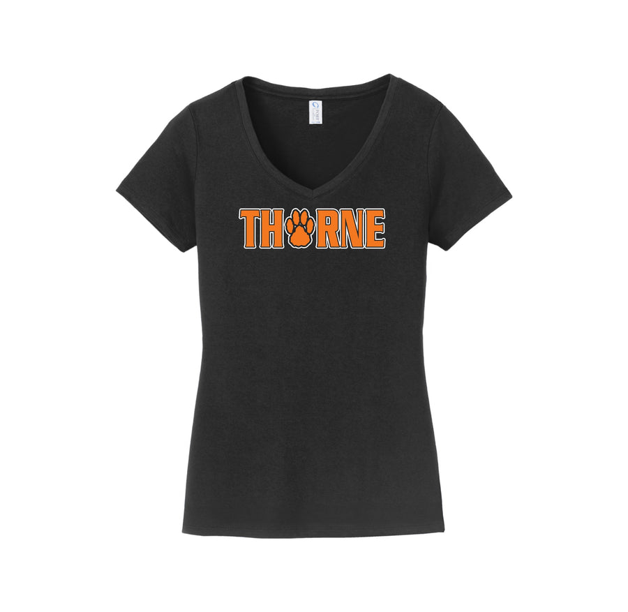 Thorne Middle School Spirit Wear 2024/25 On Demand Store-Women's Fan Favorite V-Neck Tee On-Demand