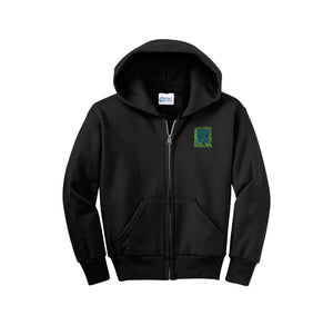 HARES STUDENT-Youth Unisex Full-Zip Hooded Sweatshirt On-Demand H Logo