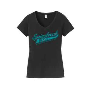 Springbrook Elementary Spirit Wear 2024-25 On Demand Store-Womens Fan Favorite V-Neck Tee On-Demand Wordmark Logo