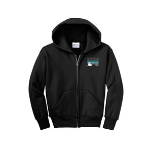 Springbrook Elementary Spirit Wear 2024-25 On Demand Store-Youth Unisex Full-Zip Hooded Sweatshirt On-Demand_Stripe Logo