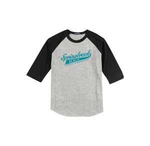 Springbrook Elementary Spirit Wear 2024-25 On Demand Store-Adult Unisex Baseball Tee On-Demand Wordmark Logo