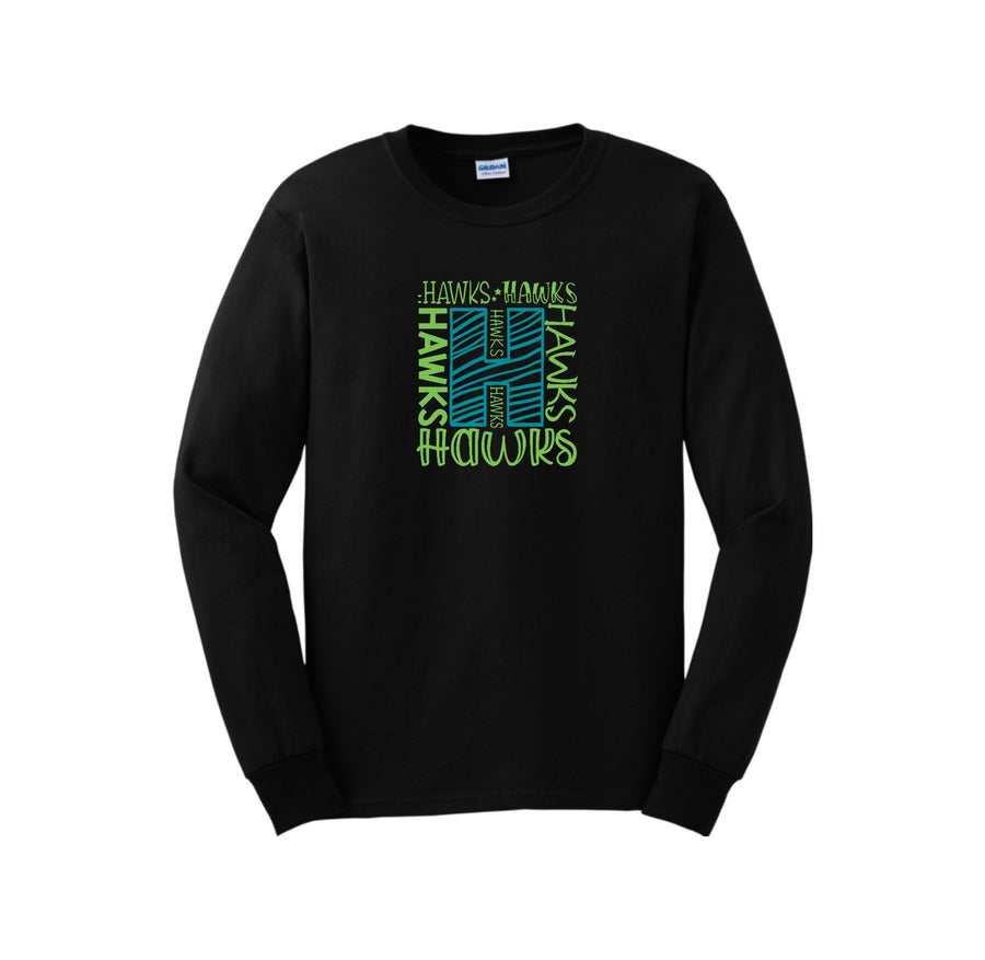 HARES STAFF-Adult Unisex Long Sleeve Tee On-Demand H Logo