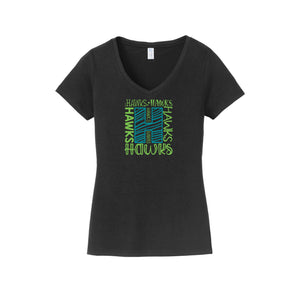 HARES STAFF-Womens Fan Favorite V-Neck Tee On-Demand H Logo