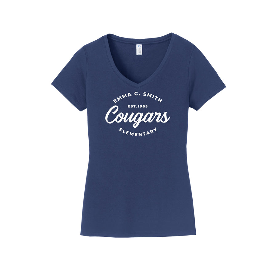 Emma C Smith Spirit Wear 2024/25 On Demand Store-Womens Fan Favorite V-Neck Tee On-Demand Typographic