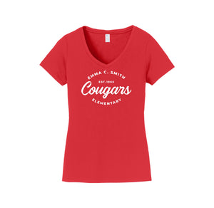 Emma C Smith Spirit Wear 2024/25 On Demand Store-Womens Fan Favorite V-Neck Tee On-Demand Typographic