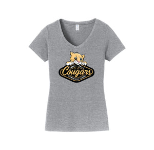 Emma C Smith Spirit Wear 2024/25 On Demand Store-Womens Fan Favorite V-Neck Tee On-Demand Cougar Mascot