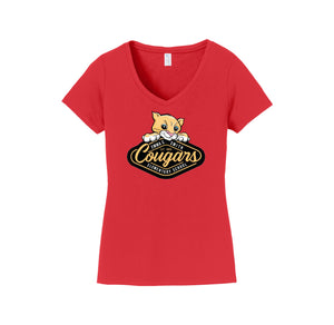 Emma C Smith Spirit Wear 2024/25 On Demand Store-Womens Fan Favorite V-Neck Tee On-Demand Cougar Mascot