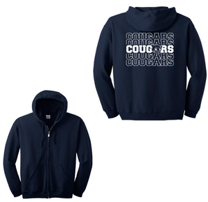 Emma C Smith Spirit Wear 2024/25 On Demand Store-Adult Unisex Full-Zip Hooded Sweatshirt On-Demand Repeat Logo