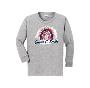 Emma C Smith Spirit Wear 2024/25 On Demand Store-Youth Unisex Long Sleeve Tee On-Demand Rainbow Logo