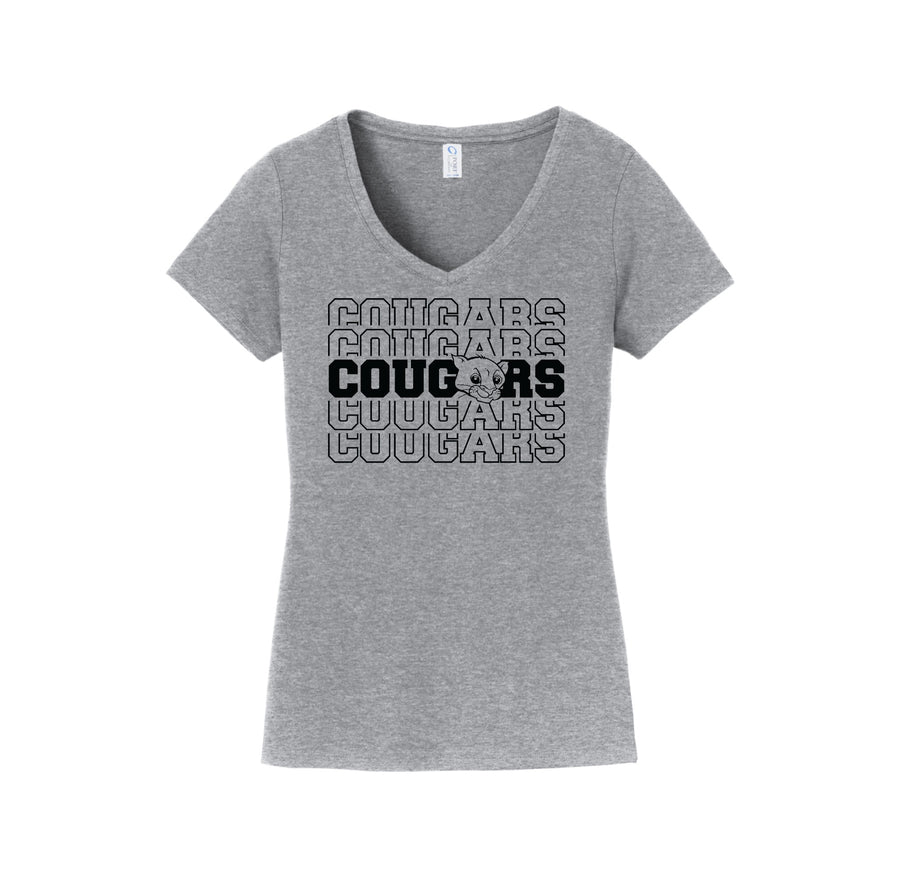 Emma C Smith Spirit Wear 2024/25 On Demand Store-Womens Fan Favorite V-Neck Tee On-Demand Repeat Logo