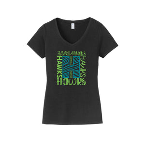 HARES STUDENT-Womens Fan Favorite V-Neck Tee On-Demand H Logo