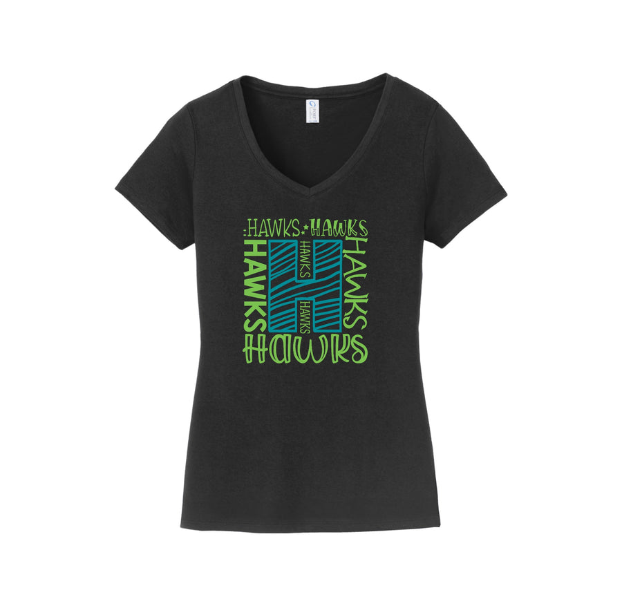 HARES STUDENT-Womens Fan Favorite V-Neck Tee On-Demand H Logo