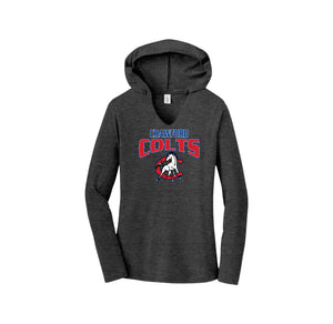 Crawford High School PE Uniforms 2024-25 On-Demand store-Womens Premium Perfect Tri Long Sleeve Hoodie On-Demand_1