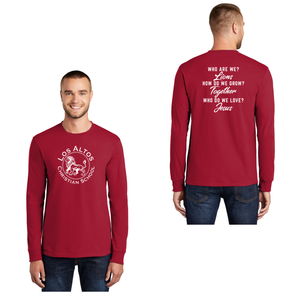 Los Altos Christian School Spirit Wear 2024-25 On Demand Store-Adult Unisex Port & Co Long Sleeve Essential Tee