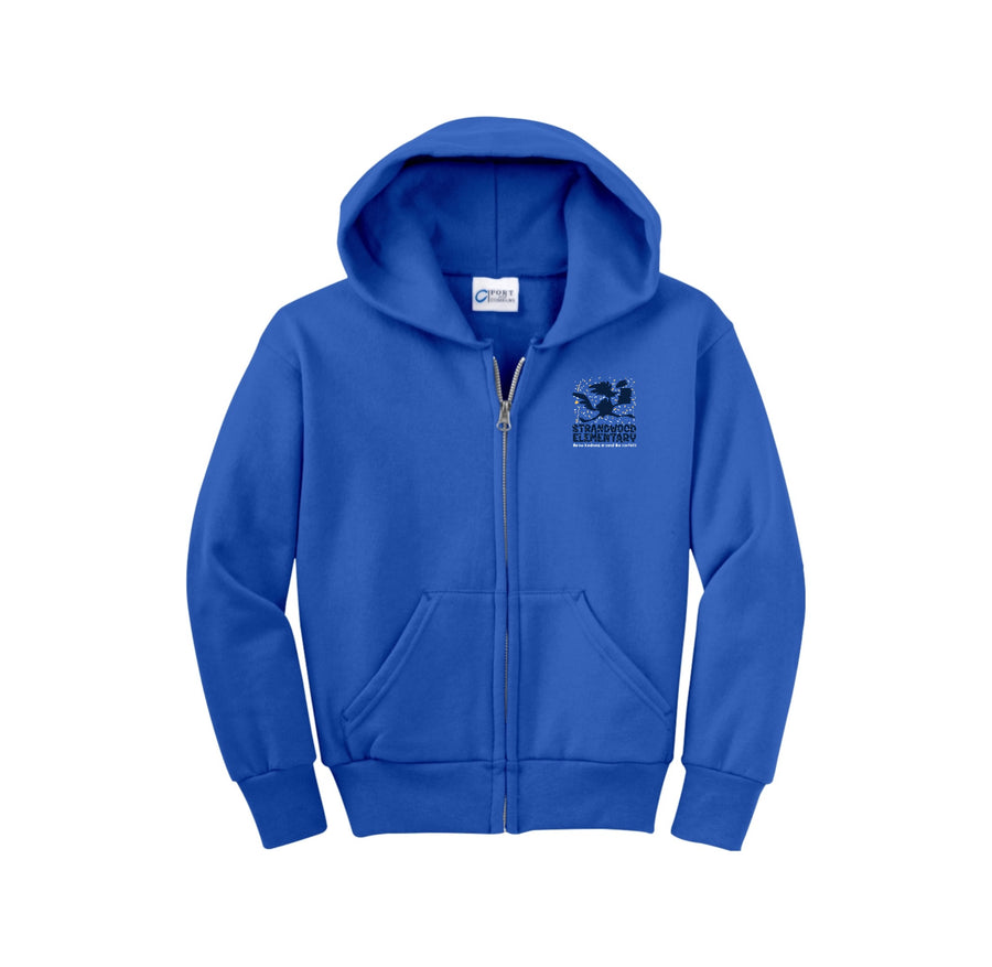 Strandwood Elementary Spirit Wear 2024/25 On Demand Store-Youth Unisex Full-Zip Hooded Sweatshirt On-Demand