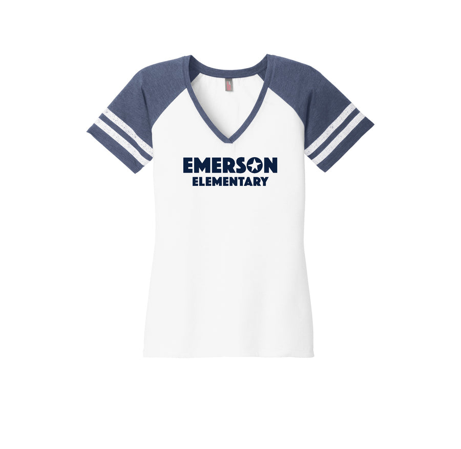 Emerson Stars Spirit Wear 2024-25 On Demand Store-Womens Premium Game V-Neck Tee On-Demand