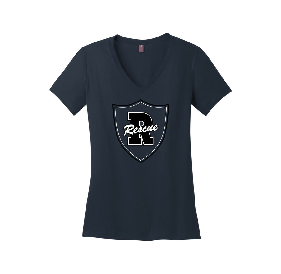 Rescue Elementary Spirit Wear 2024/25 On-Demand-District Womens Perfect Weight V-Neck Tee On-Demand Shield Logo