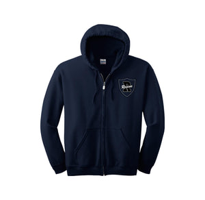 Rescue Elementary Spirit Wear 2024/25 On-Demand-Adult Unisex Full-Zip Hooded Sweatshirt On-Demand Shield Logo