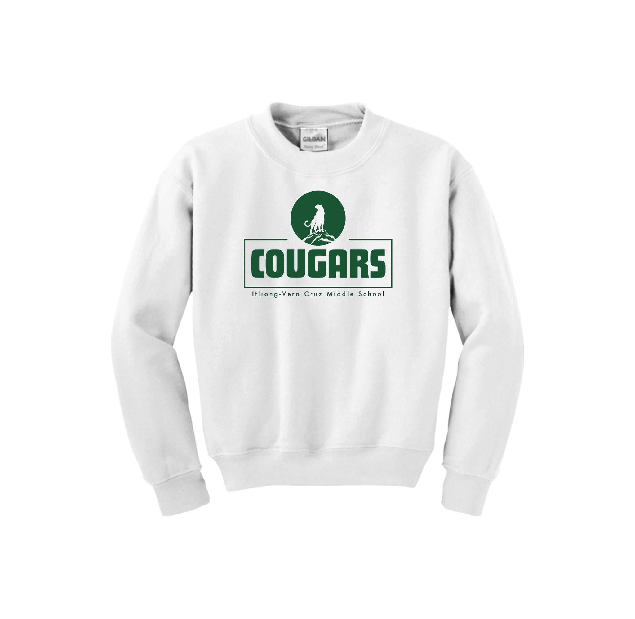 White Crewneck Gildan Kids Crewneck Pullover Sweatshirt, Unisex