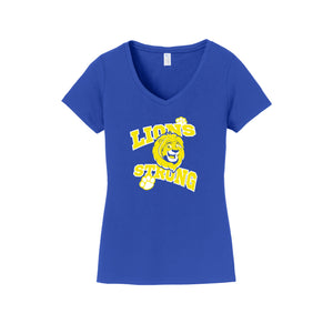 Lincoln Lion Elementary Spirit Wear 2024-25 On-Demand-Womens Fan Favorite V-Neck Tee On-Demand Lion Strong