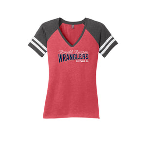 Ronald Reagan Elementary Spirit Wear 2024-25 On-Demand-Women's Premium Game V-Neck Tee On-Demand