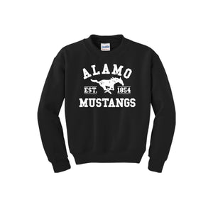 Alamo STUDENT-Youth Unisex Crewneck Sweatshirt On-Demand White Logo